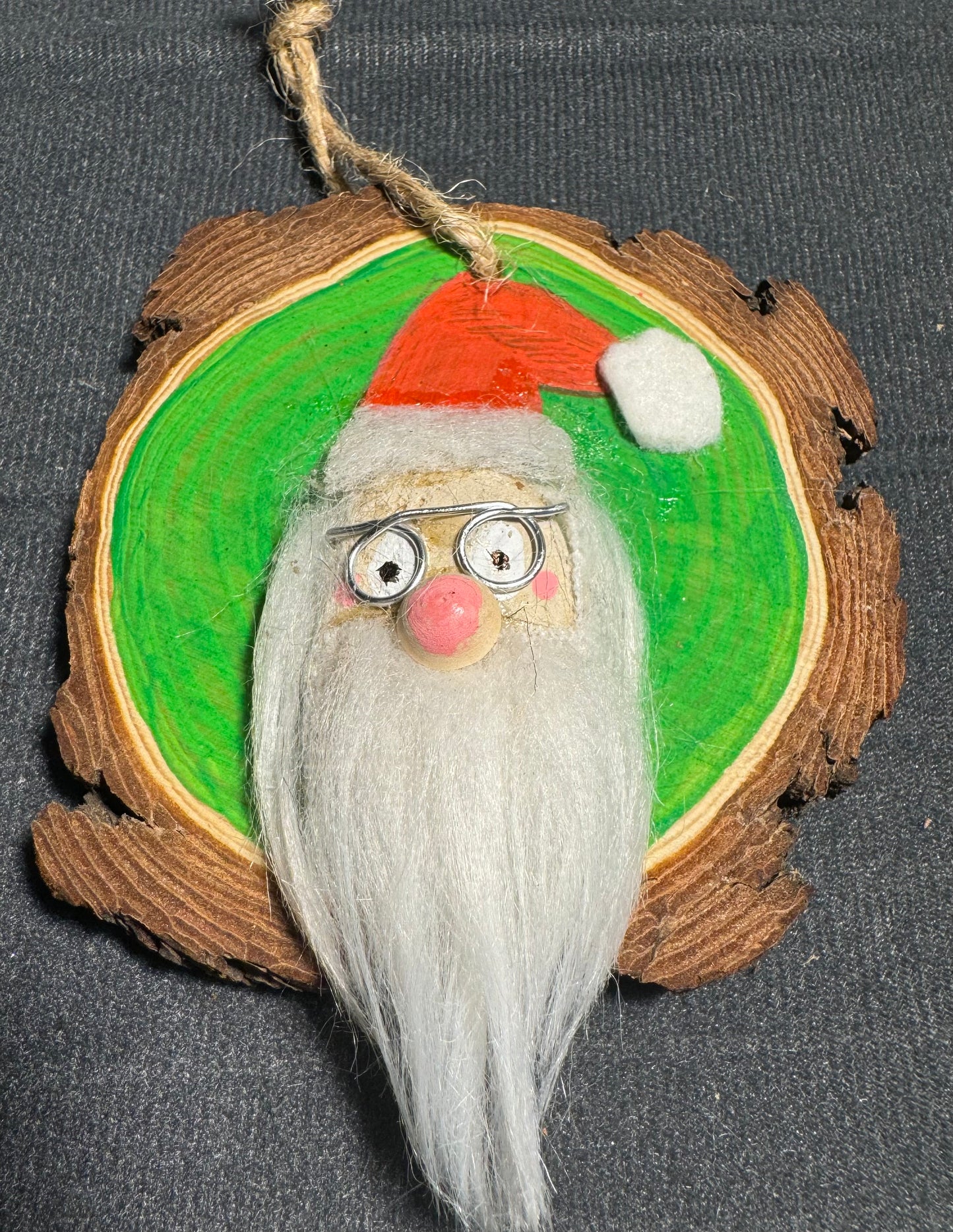 Santa Claus log art