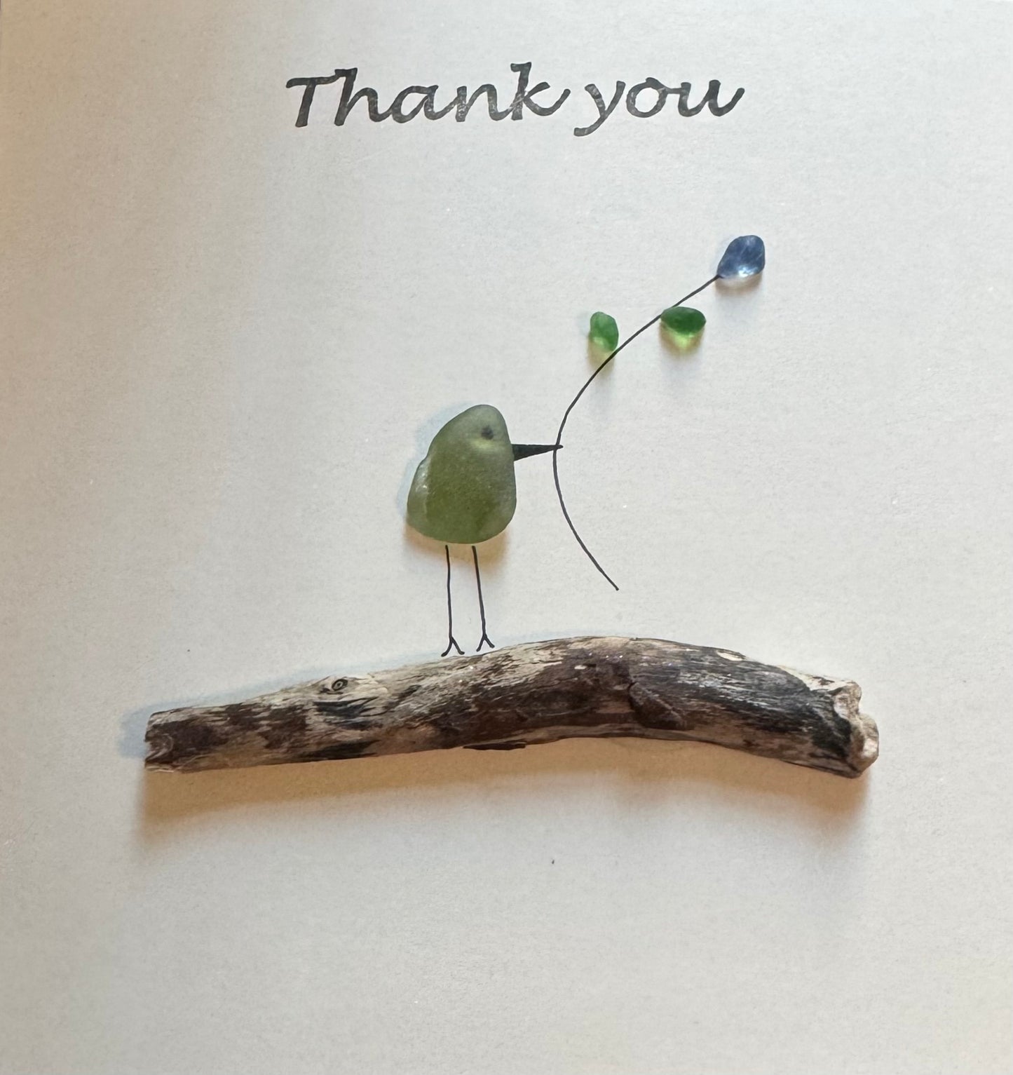 Sea glass thank you card