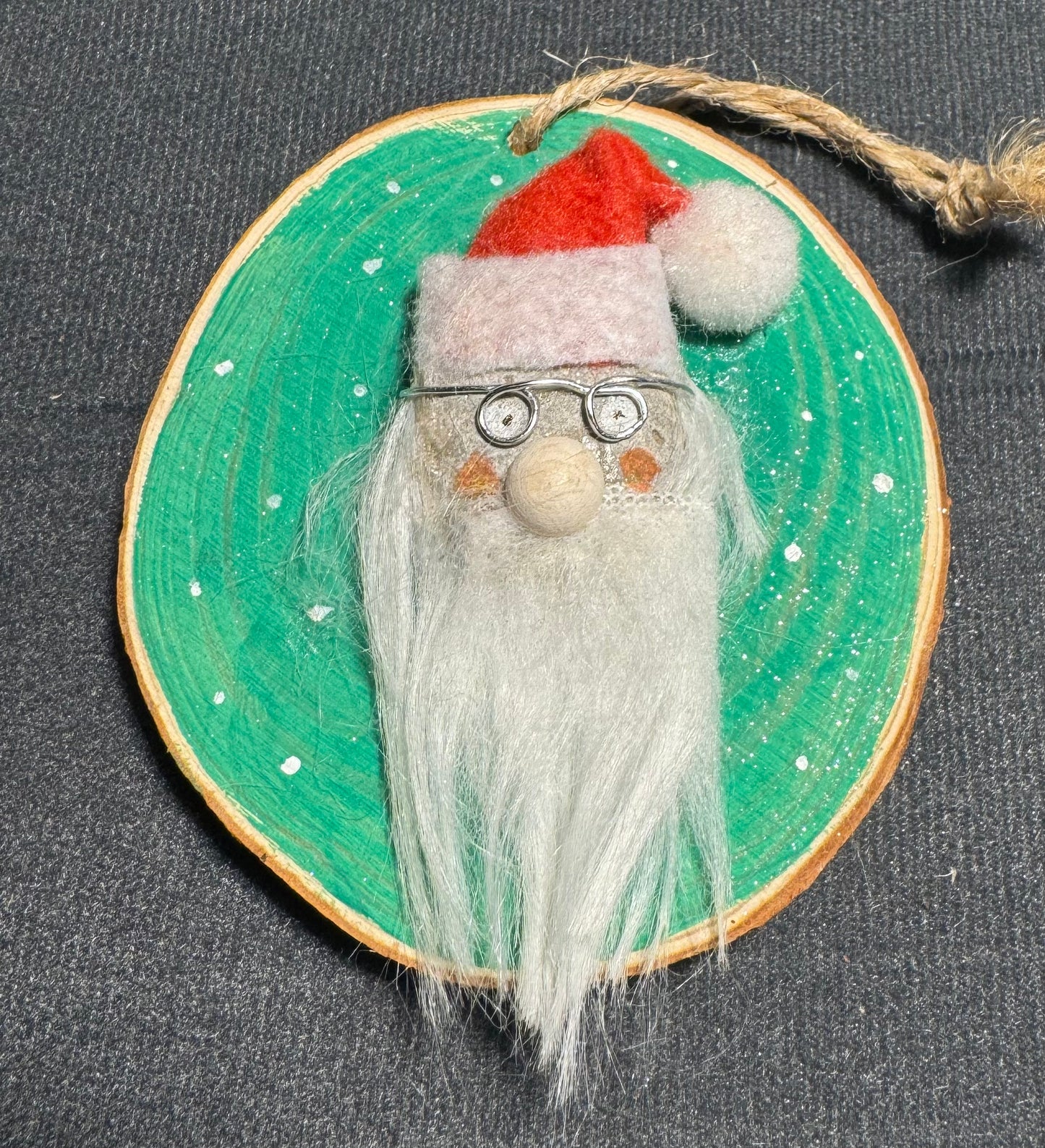 Santa Claus log art