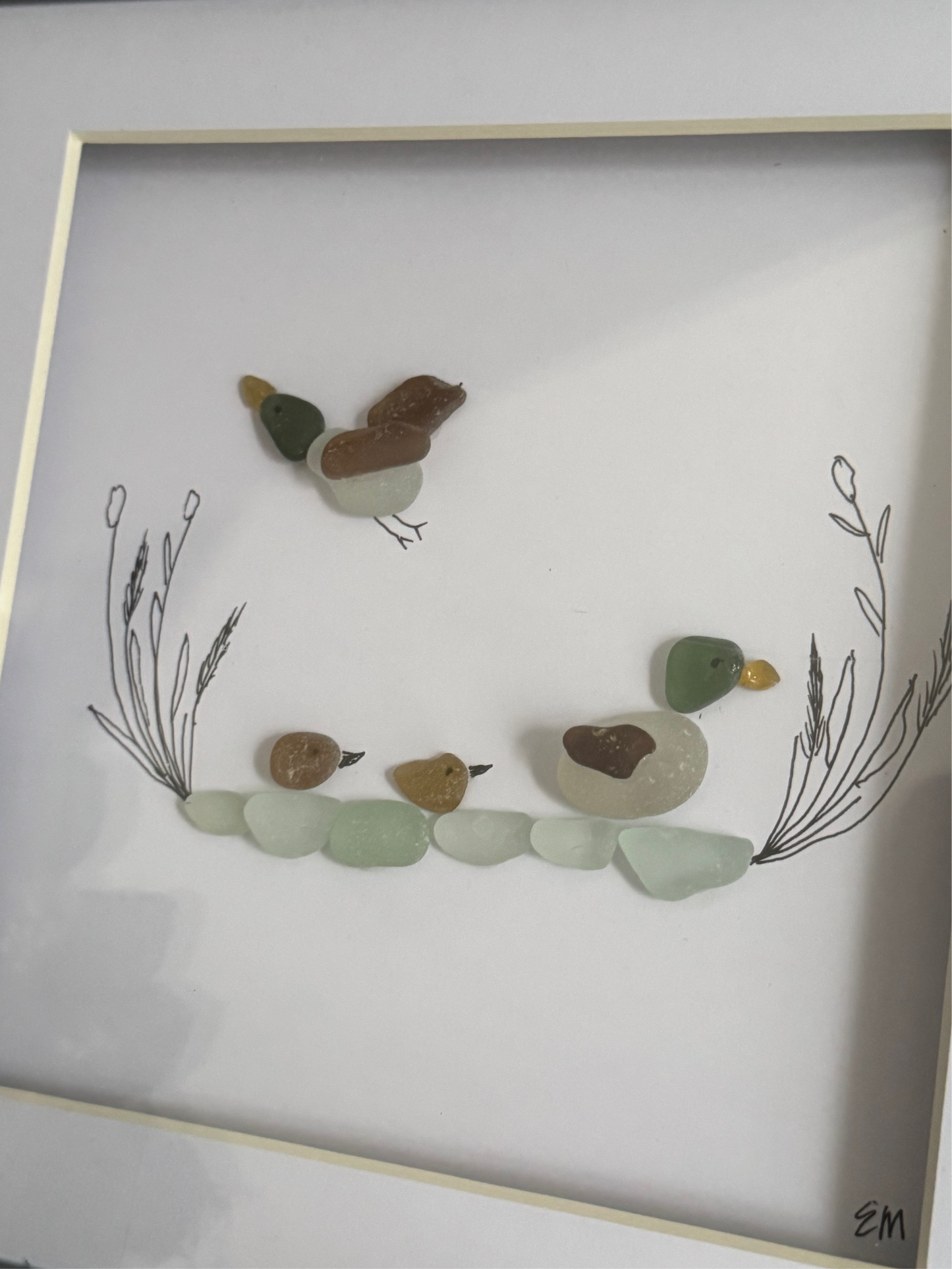 Sea Glass duck frame