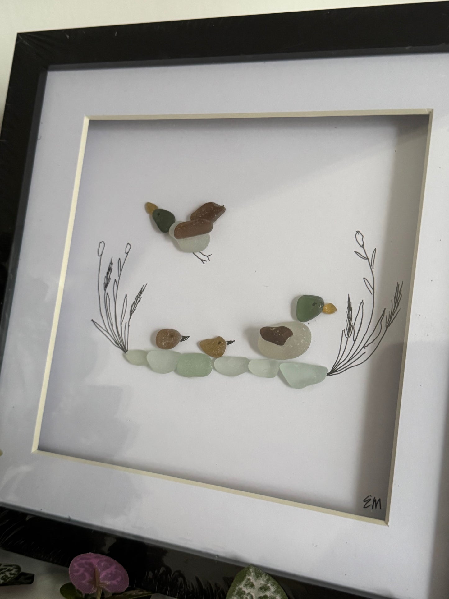 Sea Glass duck frame