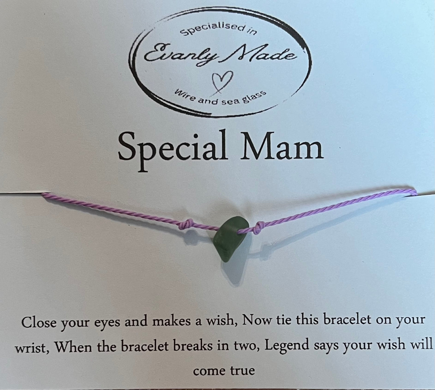 Special Mam Sea Glass Wish Bracelet