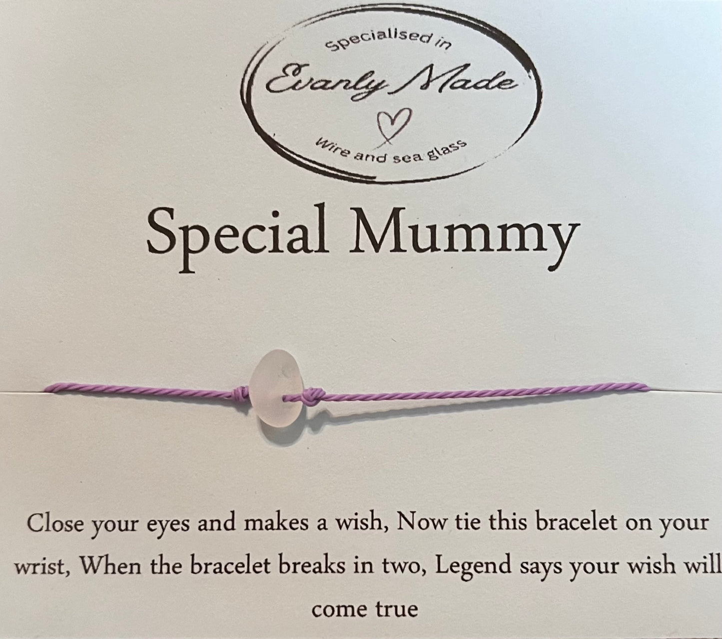 Special Mummy Sea Glass Wish Bracelet