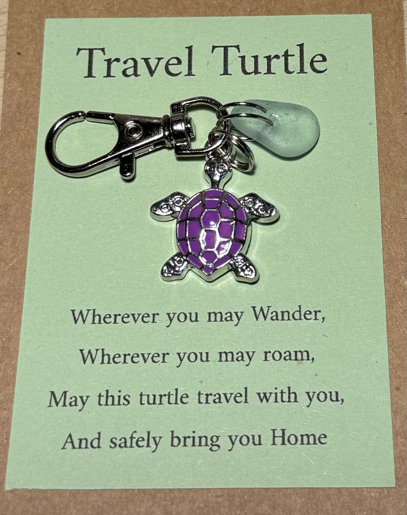 Travel Turtle with sea glass