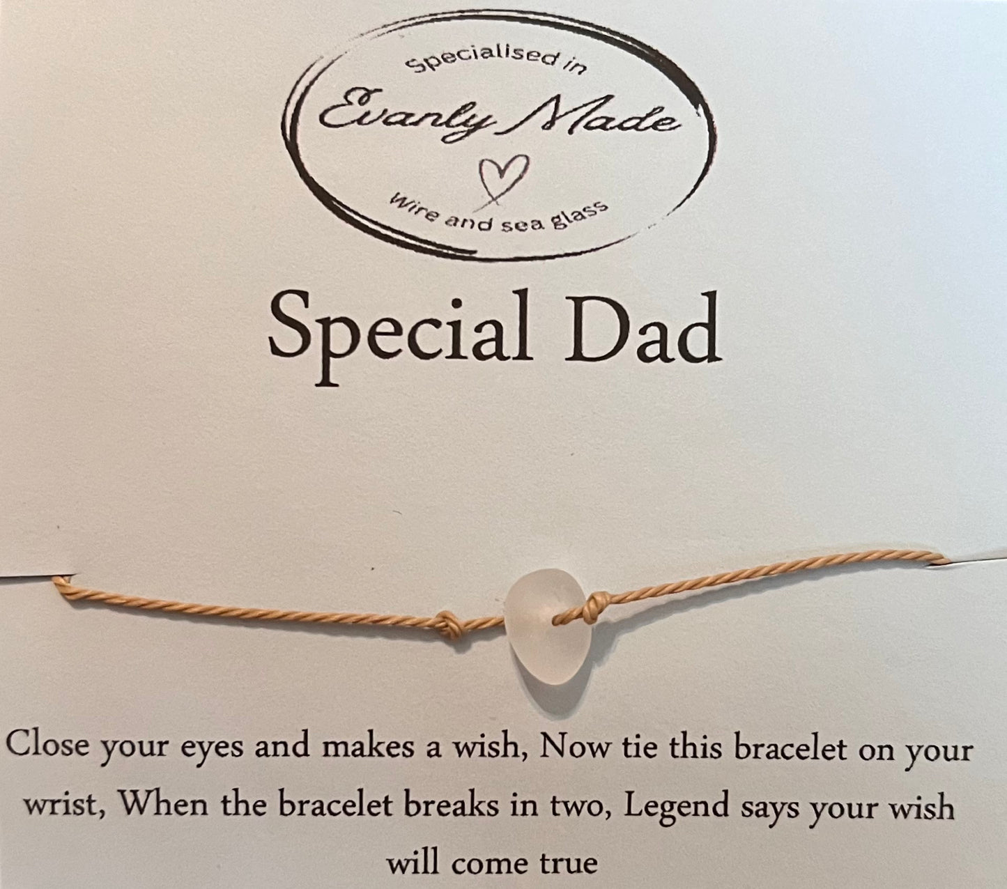Special Dad Sea Glass Wish Bracelets