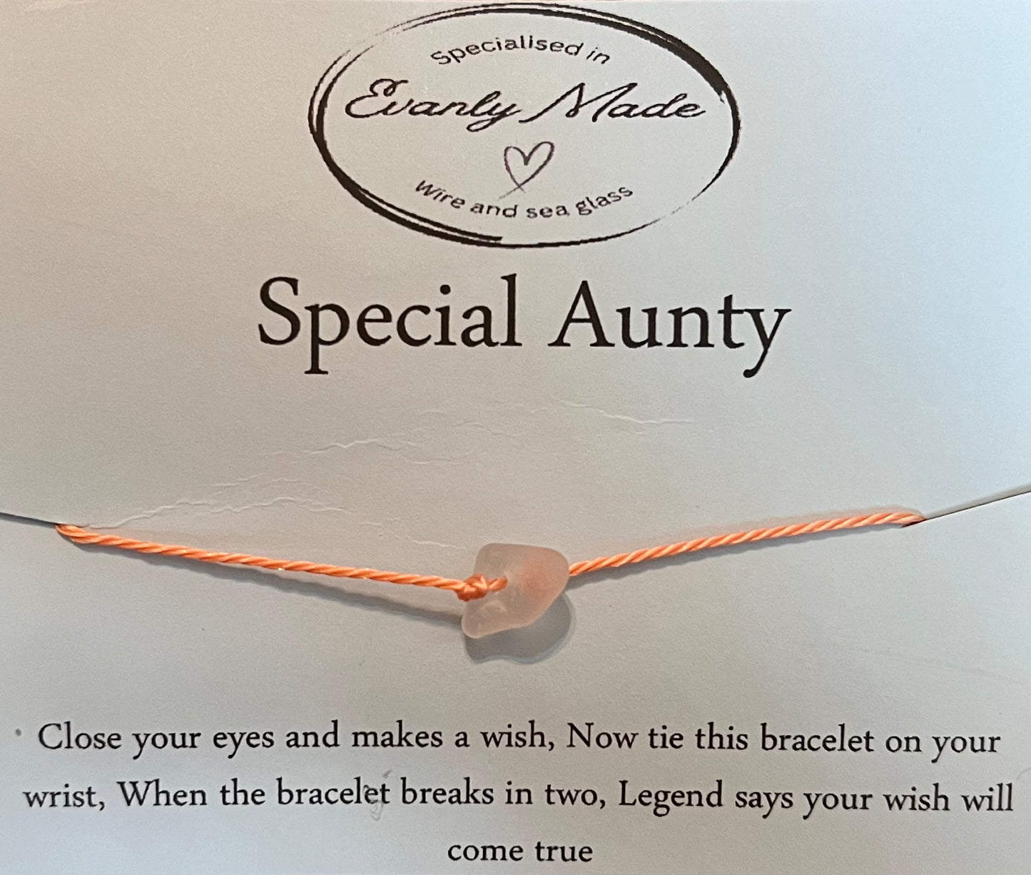 Special Aunty Sea Glass Wish Bracelet