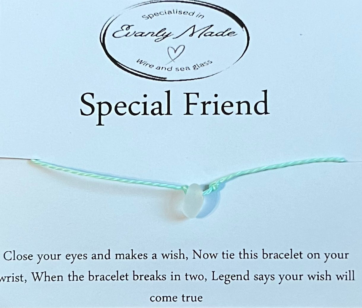 Special Friend sea glass wish bracelet