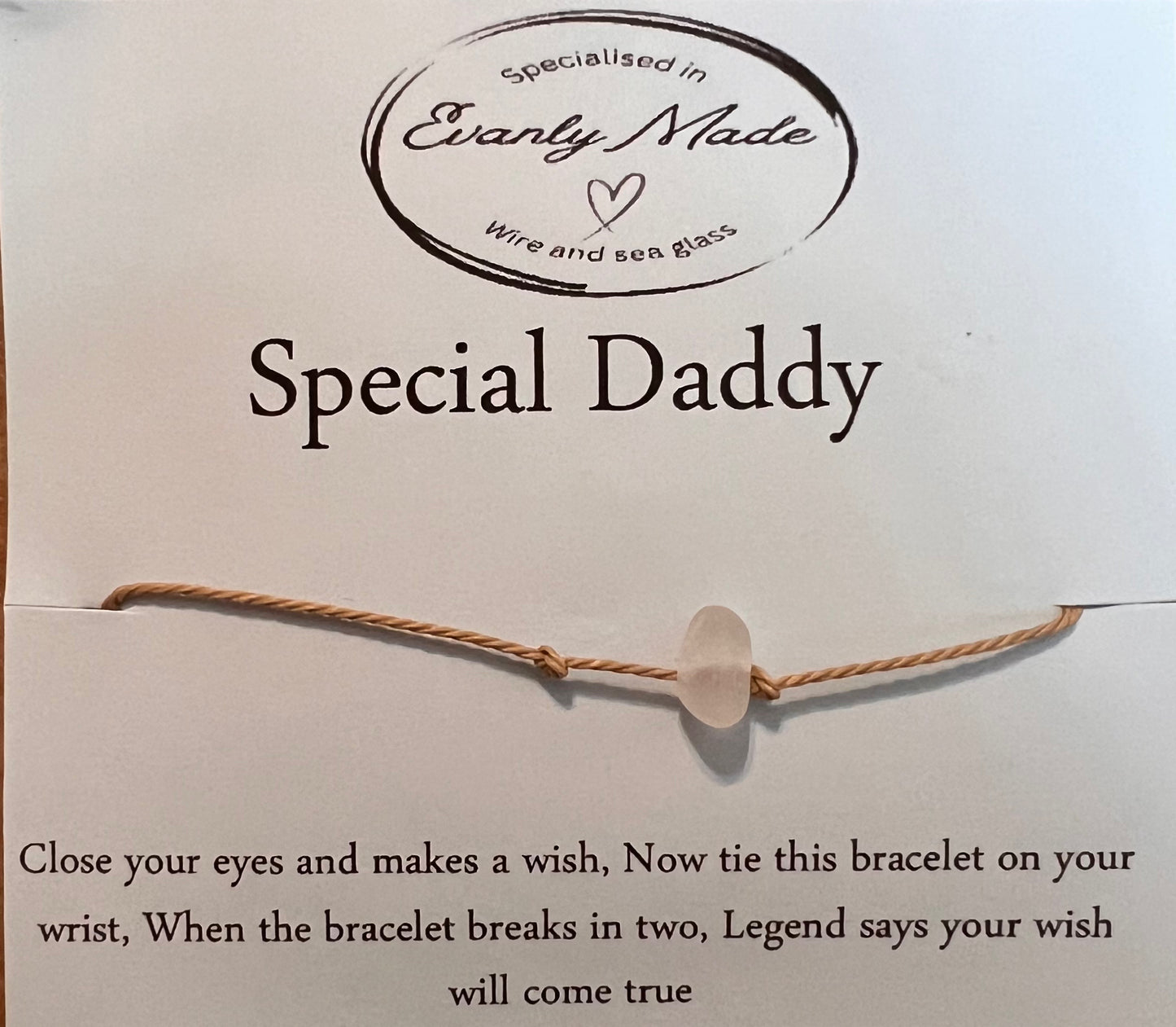 Special Daddy Sea Glass Wish Bracelet