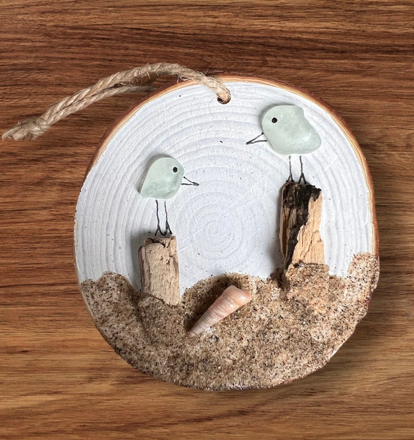 Birds at Beach Log Art