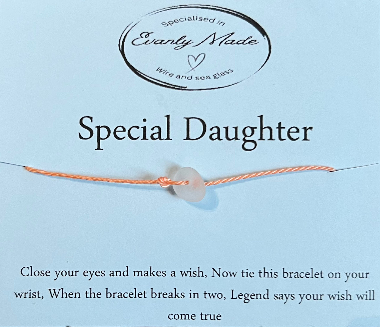 Special Daughter sea glass wish bracelet