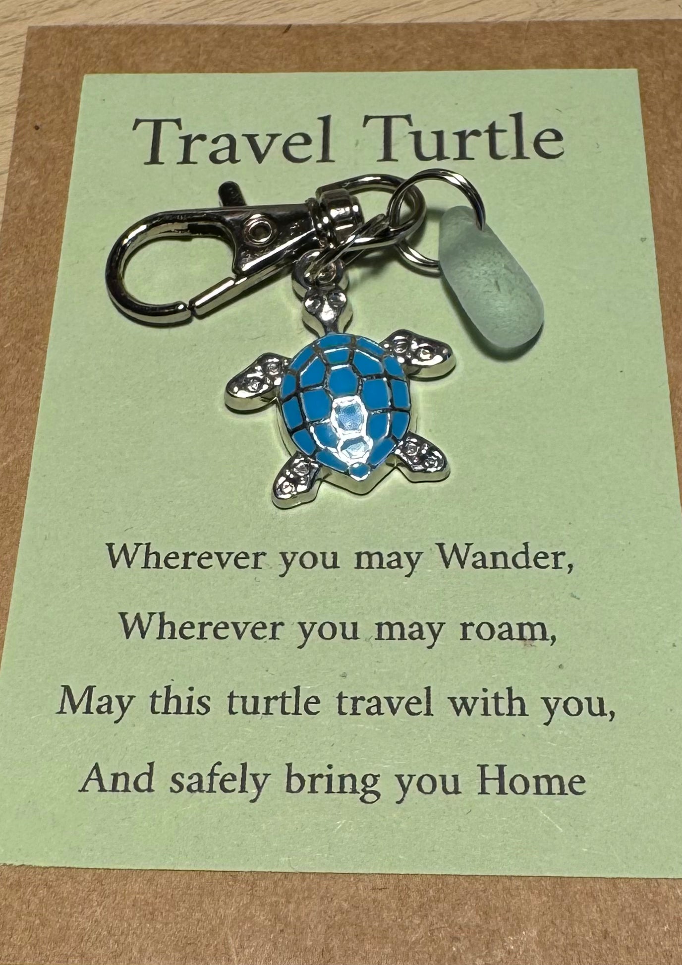Travel Turtle with sea glass