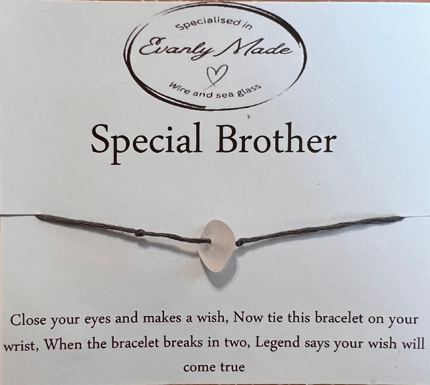 Special Brother Sea Glass Wish Bracelet