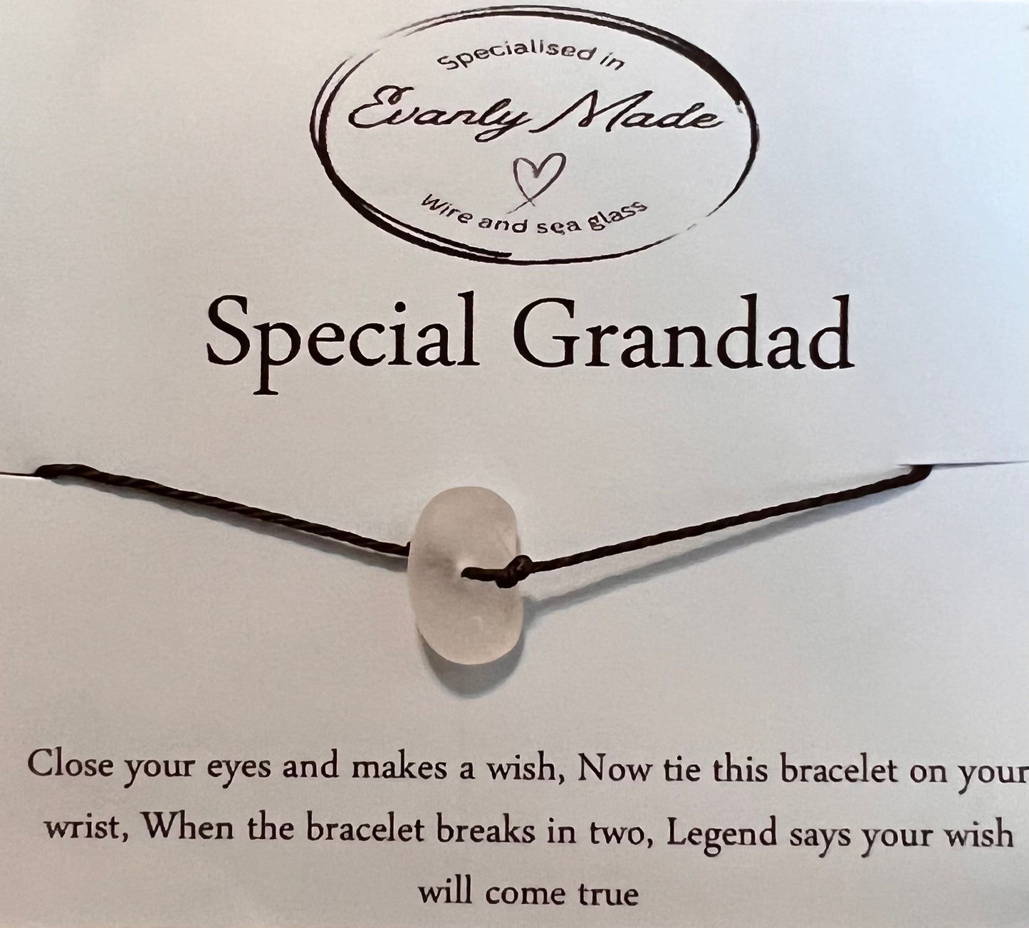 Special Grandad Sea Glass Wish Bracelet