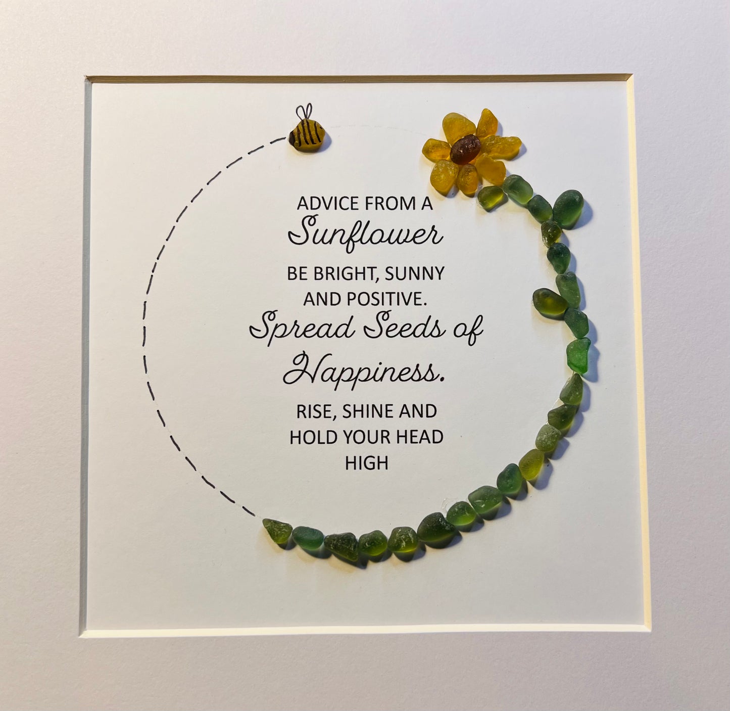 Sea glass sunflower frame