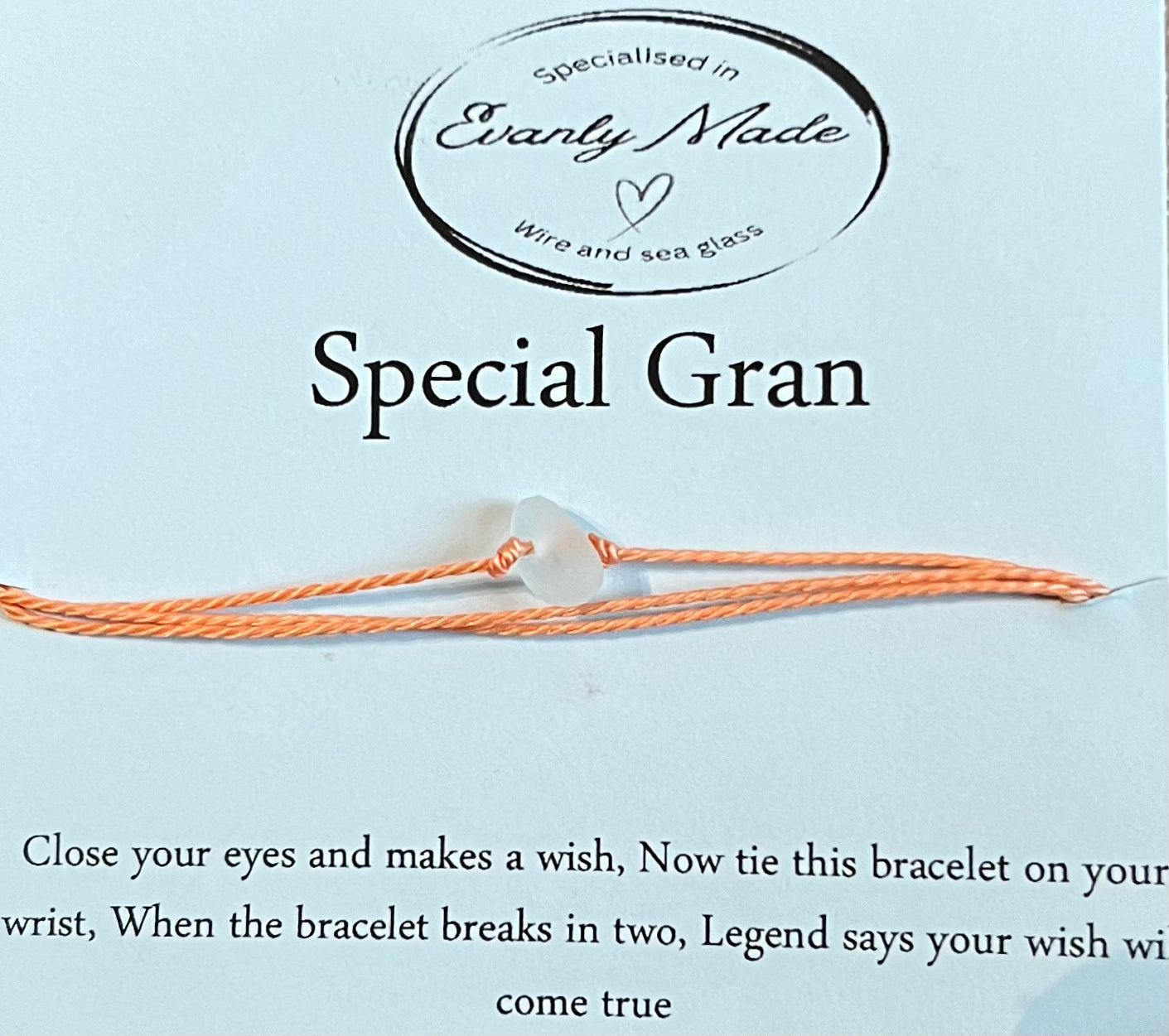 Special Gran sea glass wish bracelet