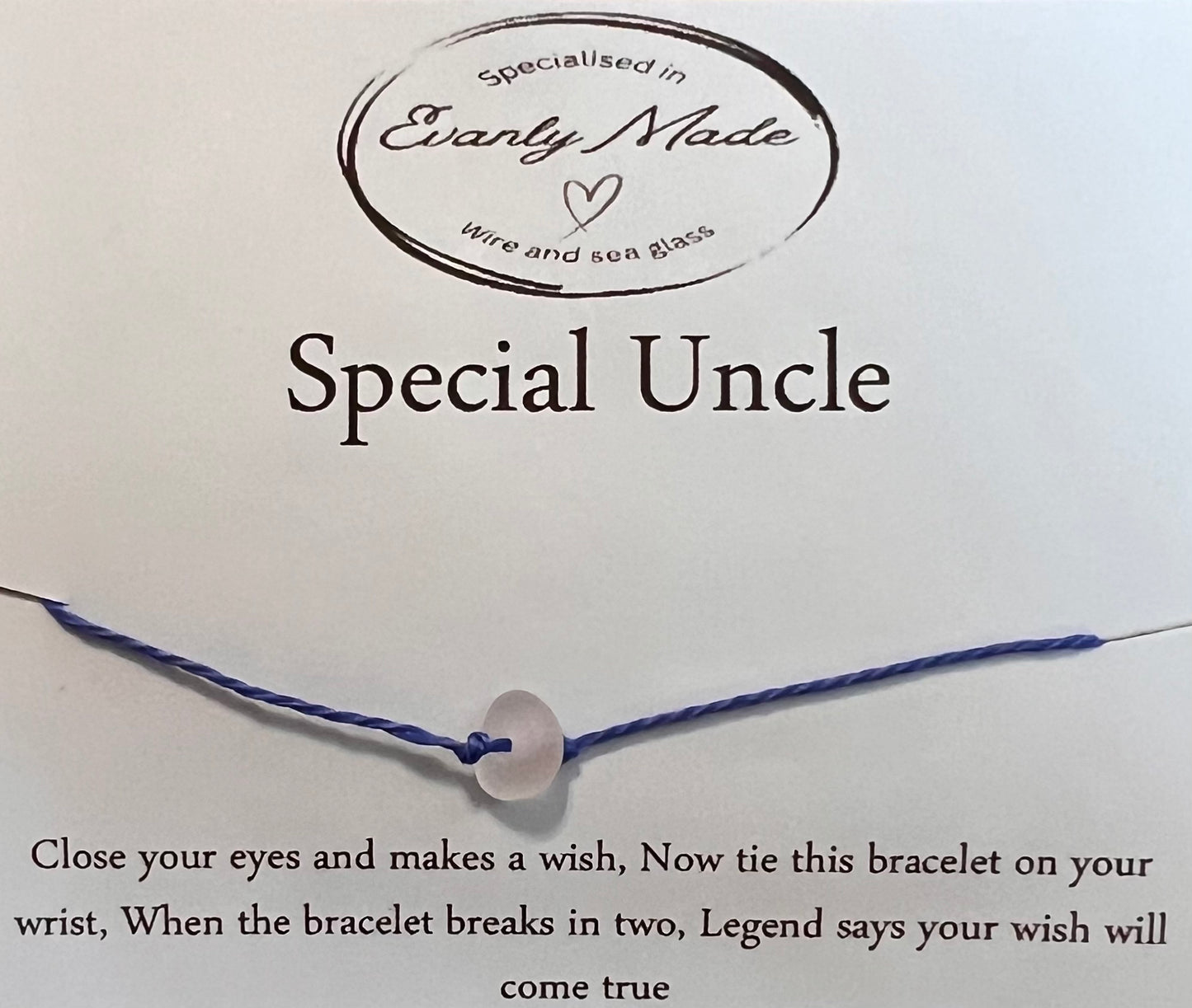 Special Uncle Sea Glass Wish Bracelets