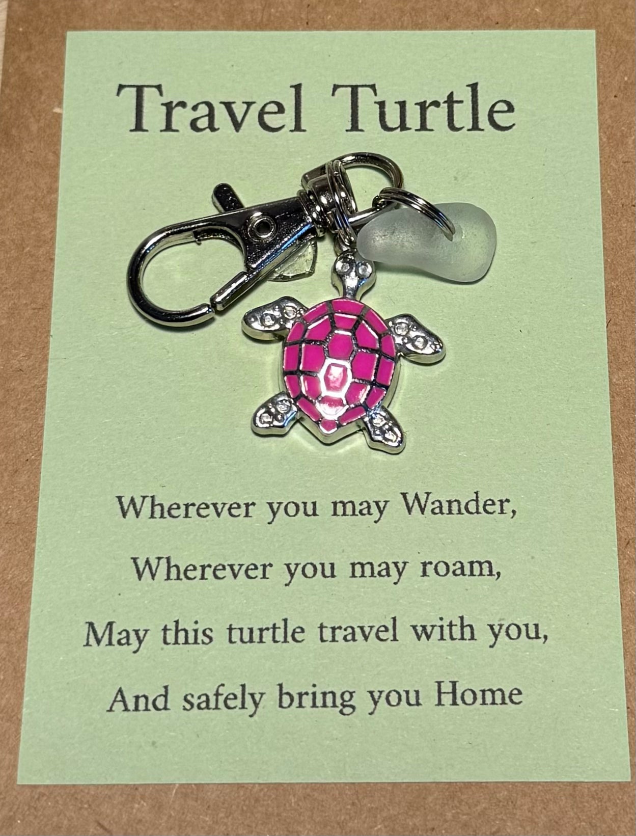 Travel Turtle with sea glass