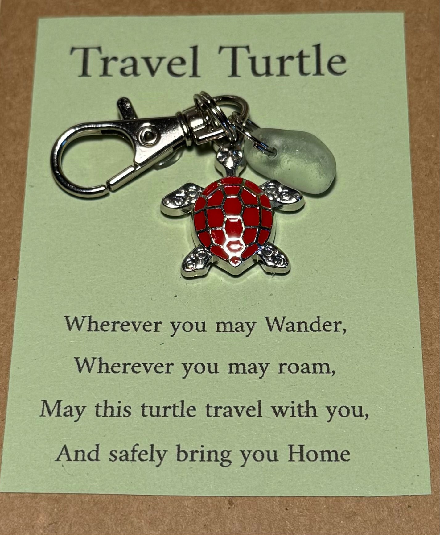 Travel Turtle with sea glass