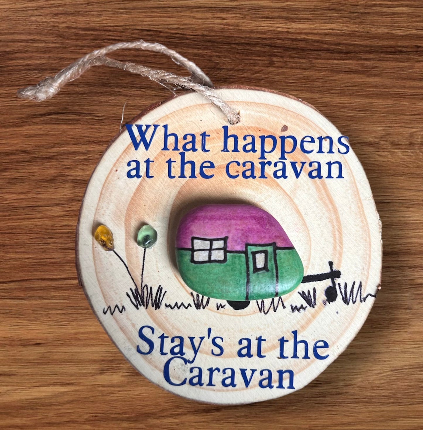 Caravan log art