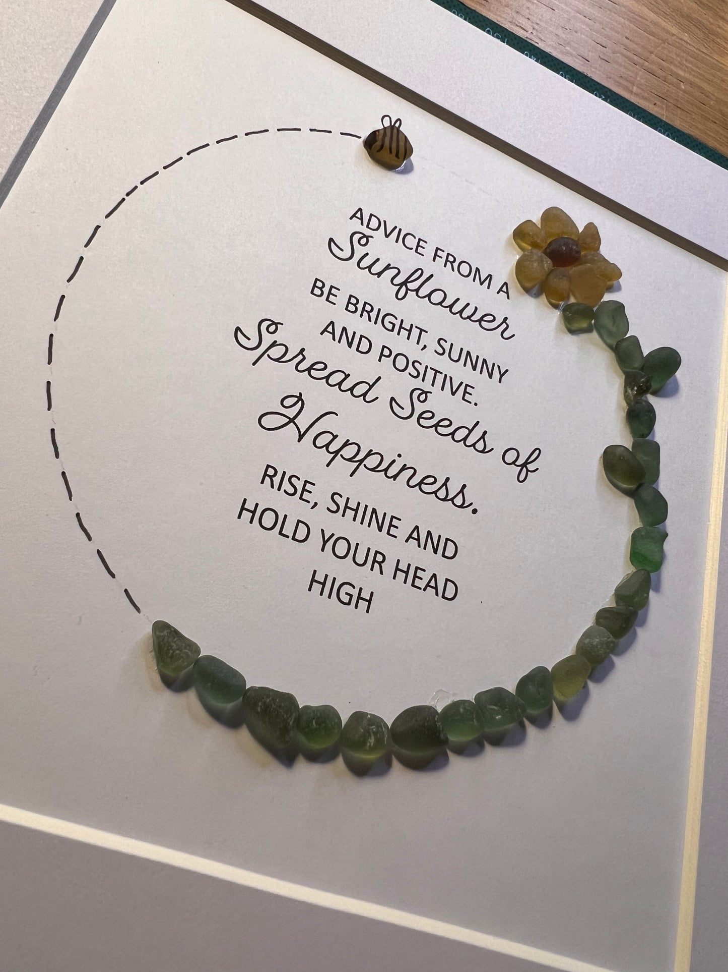 Sea glass sunflower frame