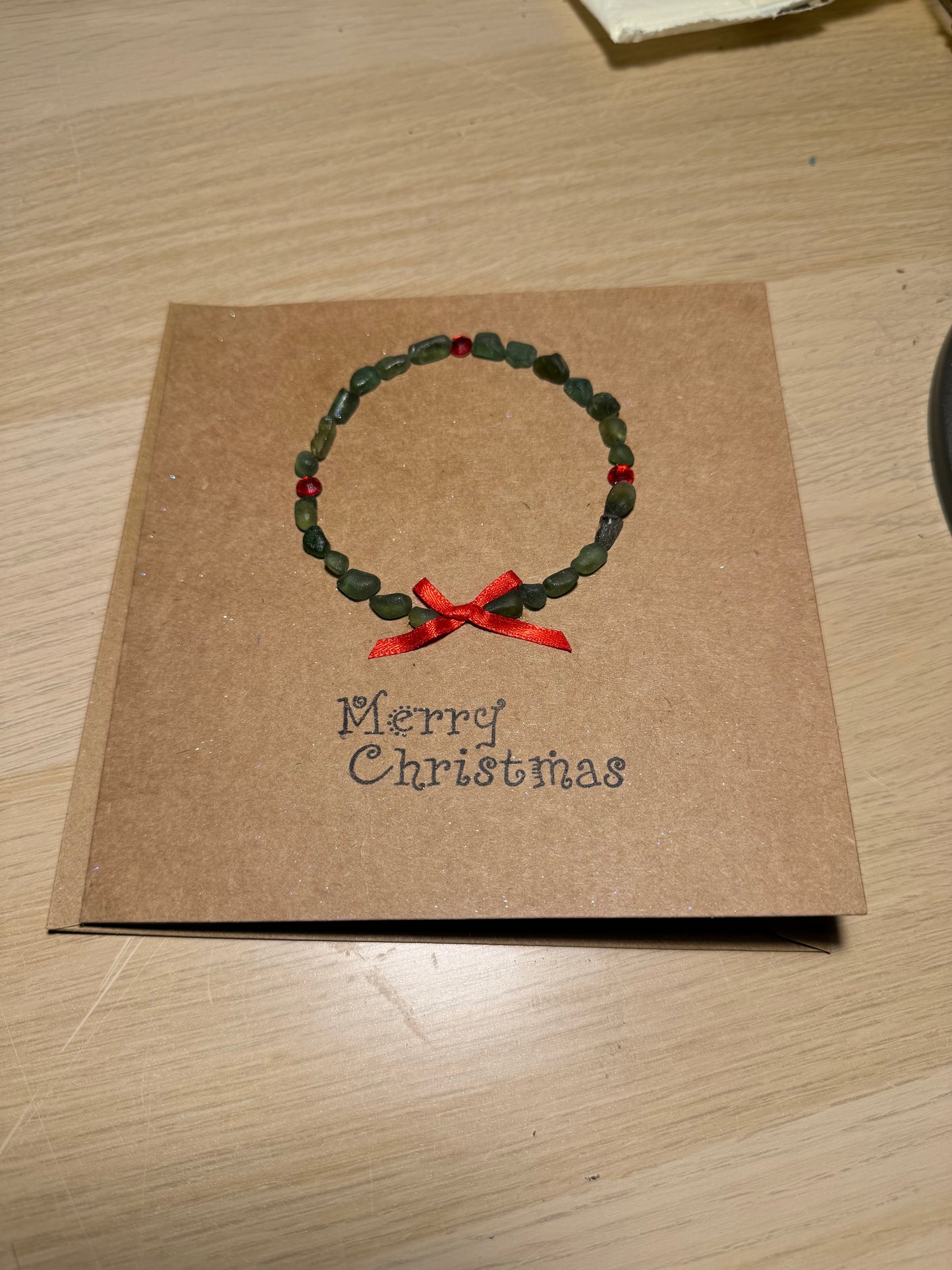 Sea Glass Wreath Christmas Cards