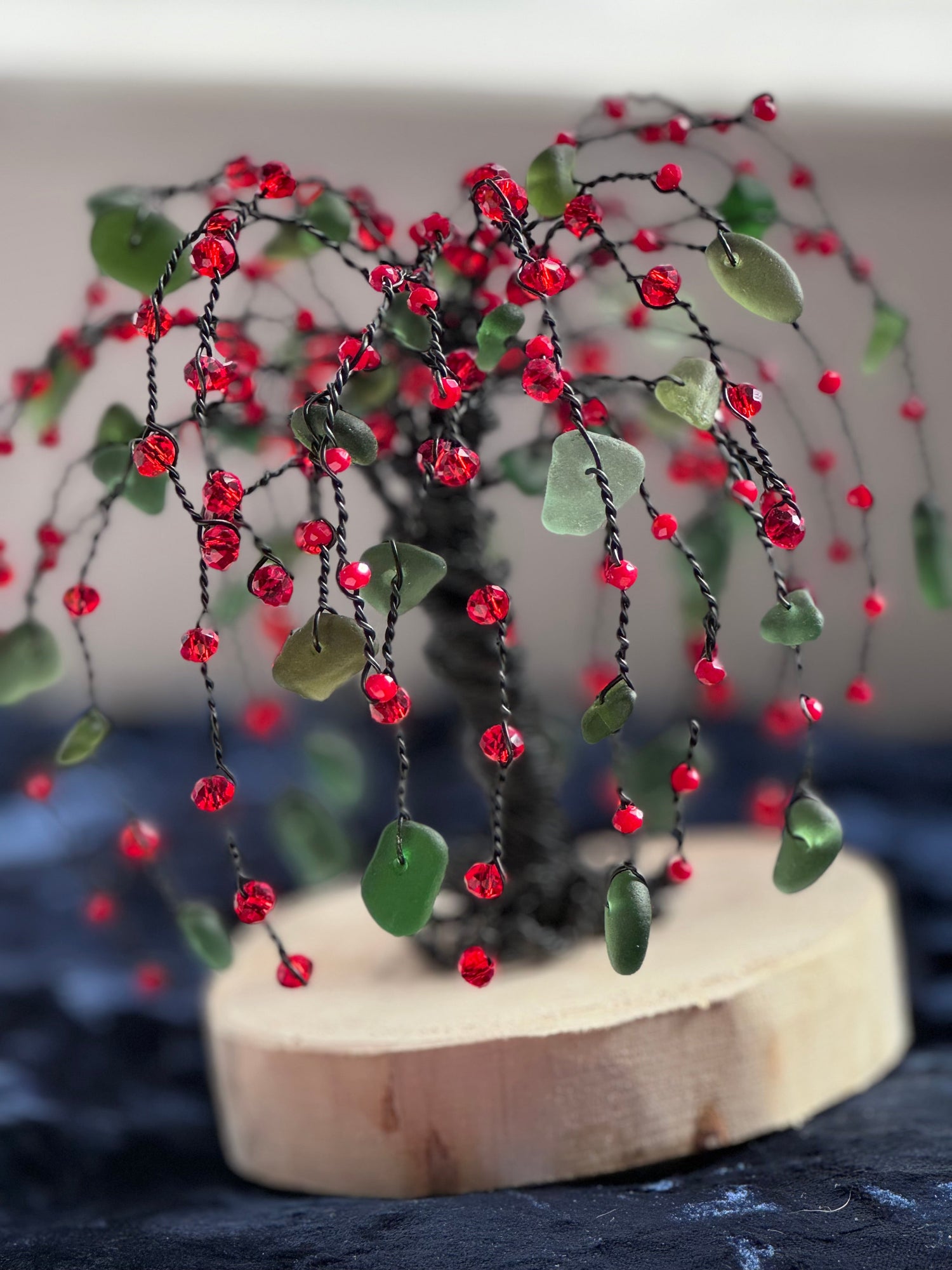Wire and sea glass trees