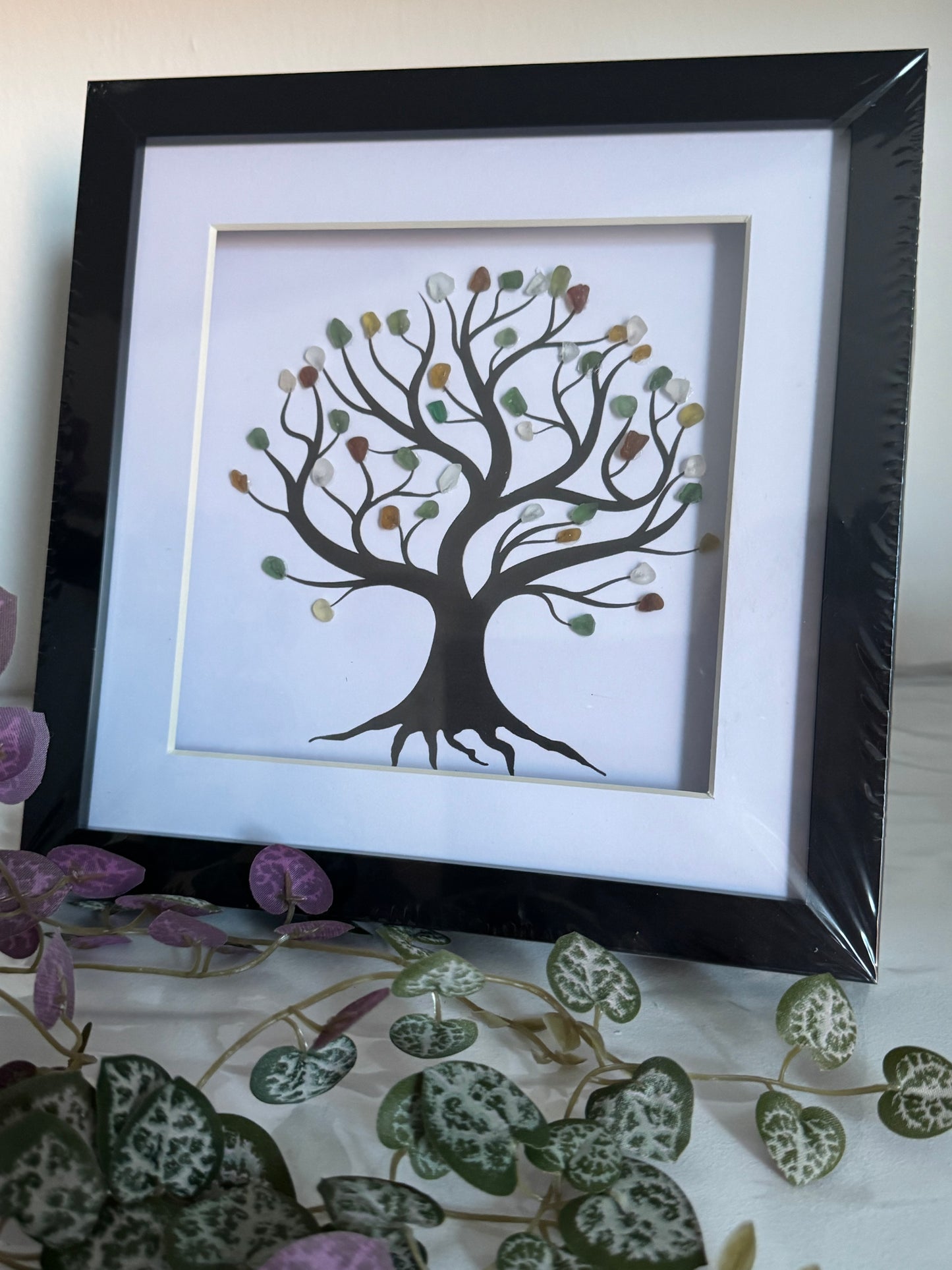 Sea Glass multi-colour tree frame