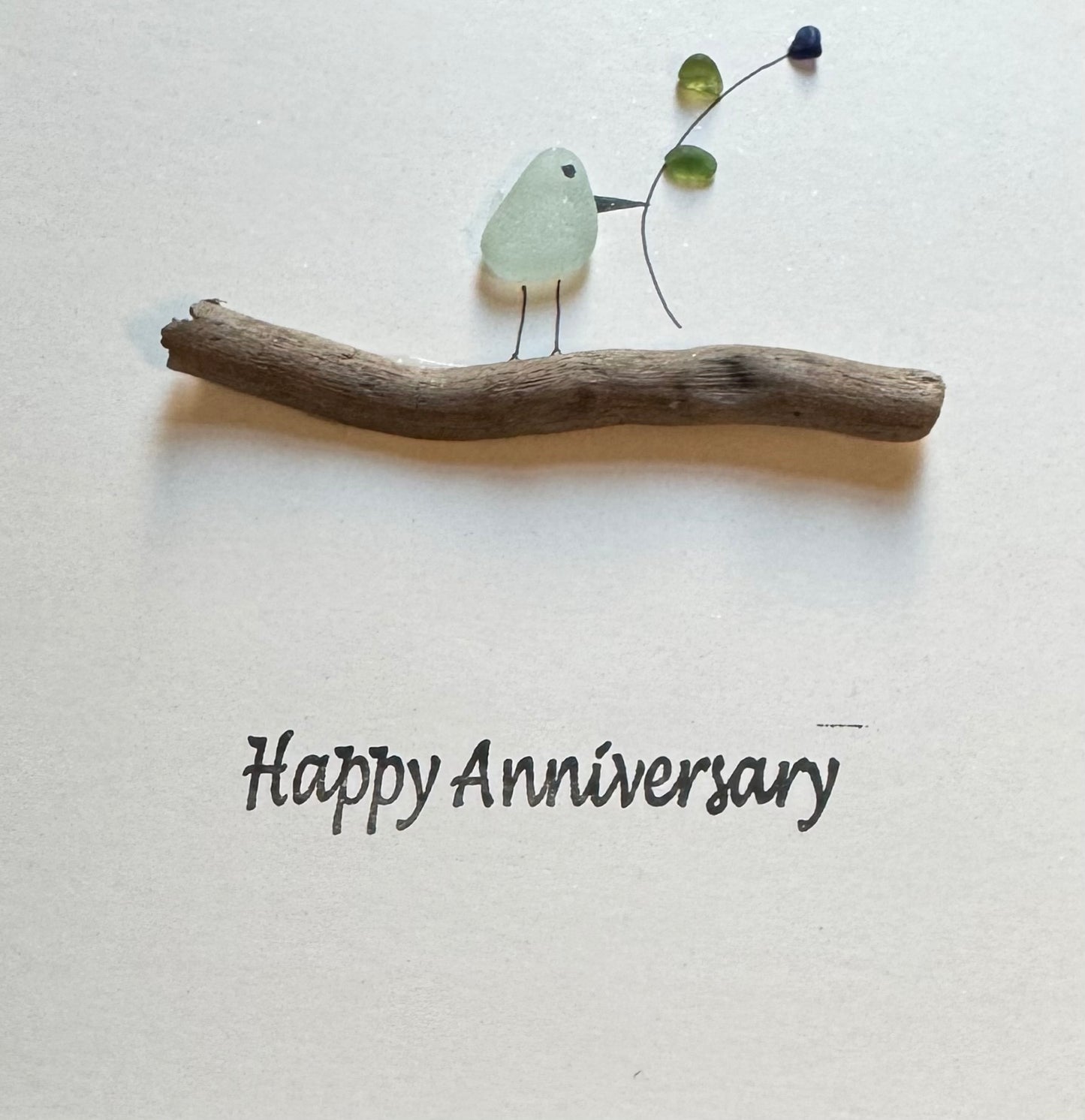 Sea glass Anniversary card