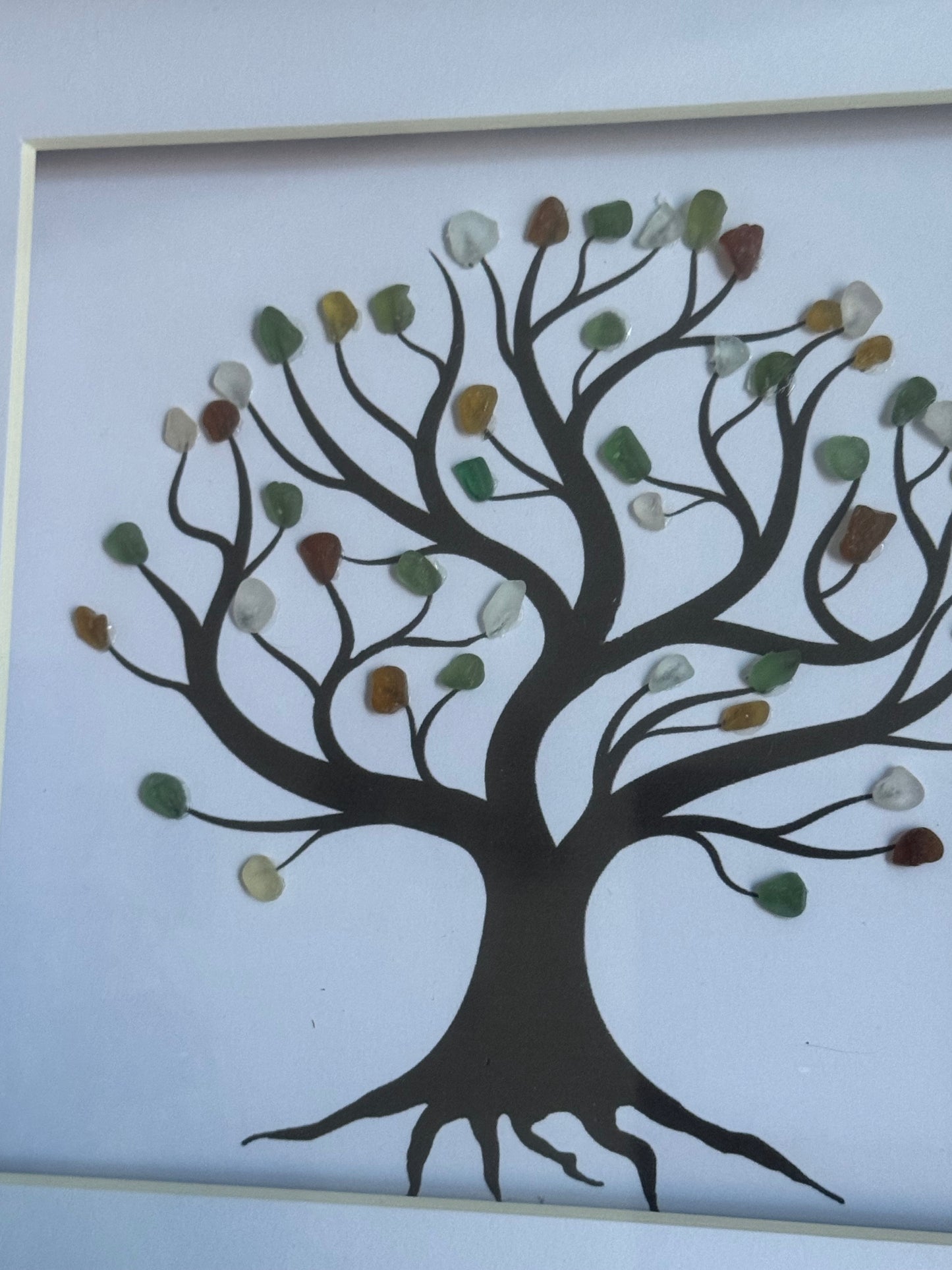 Sea Glass multi-colour tree frame