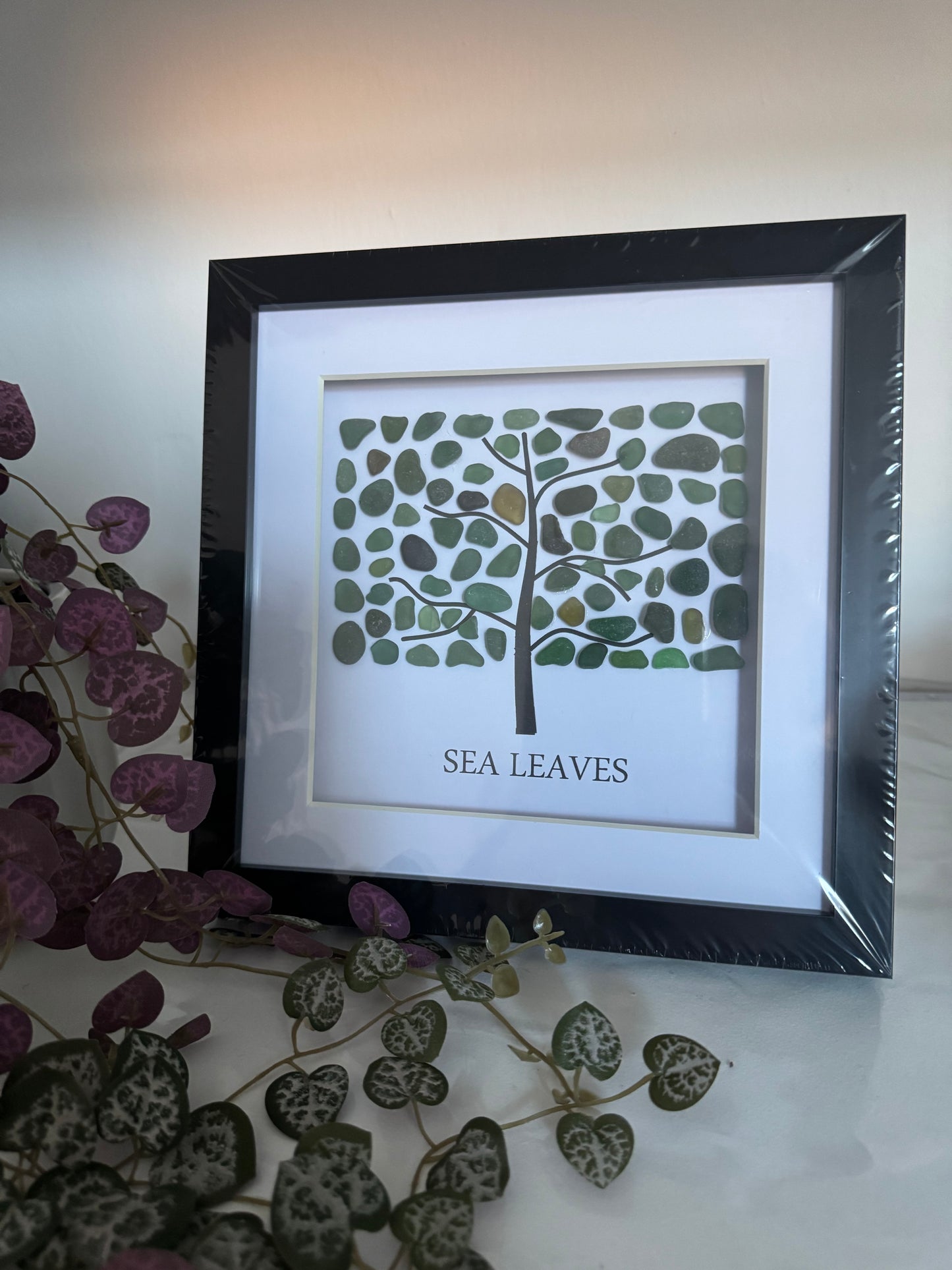 Sea Leaves sea glass frame