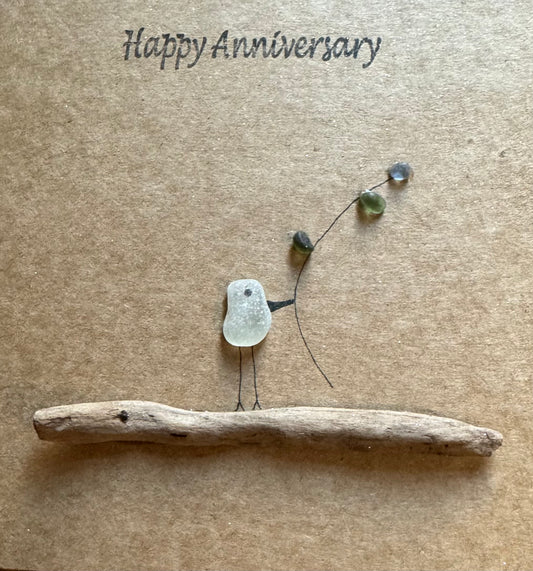 Sea glass Anniversary Card