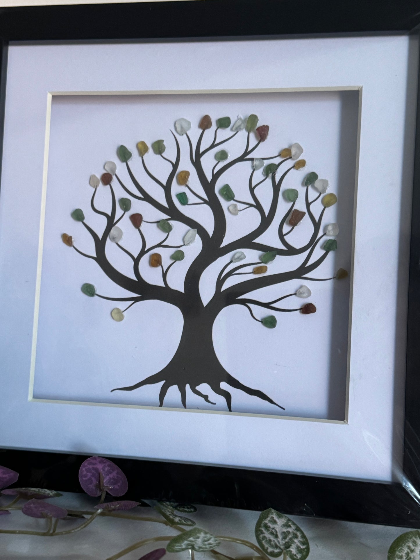 Sea Glass multi-colour tree frame