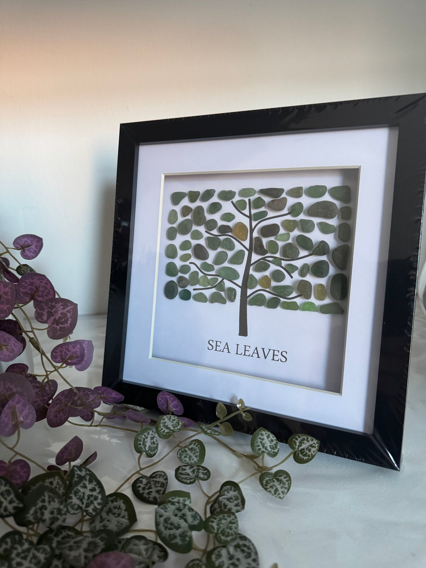 Sea Leaves sea glass frame