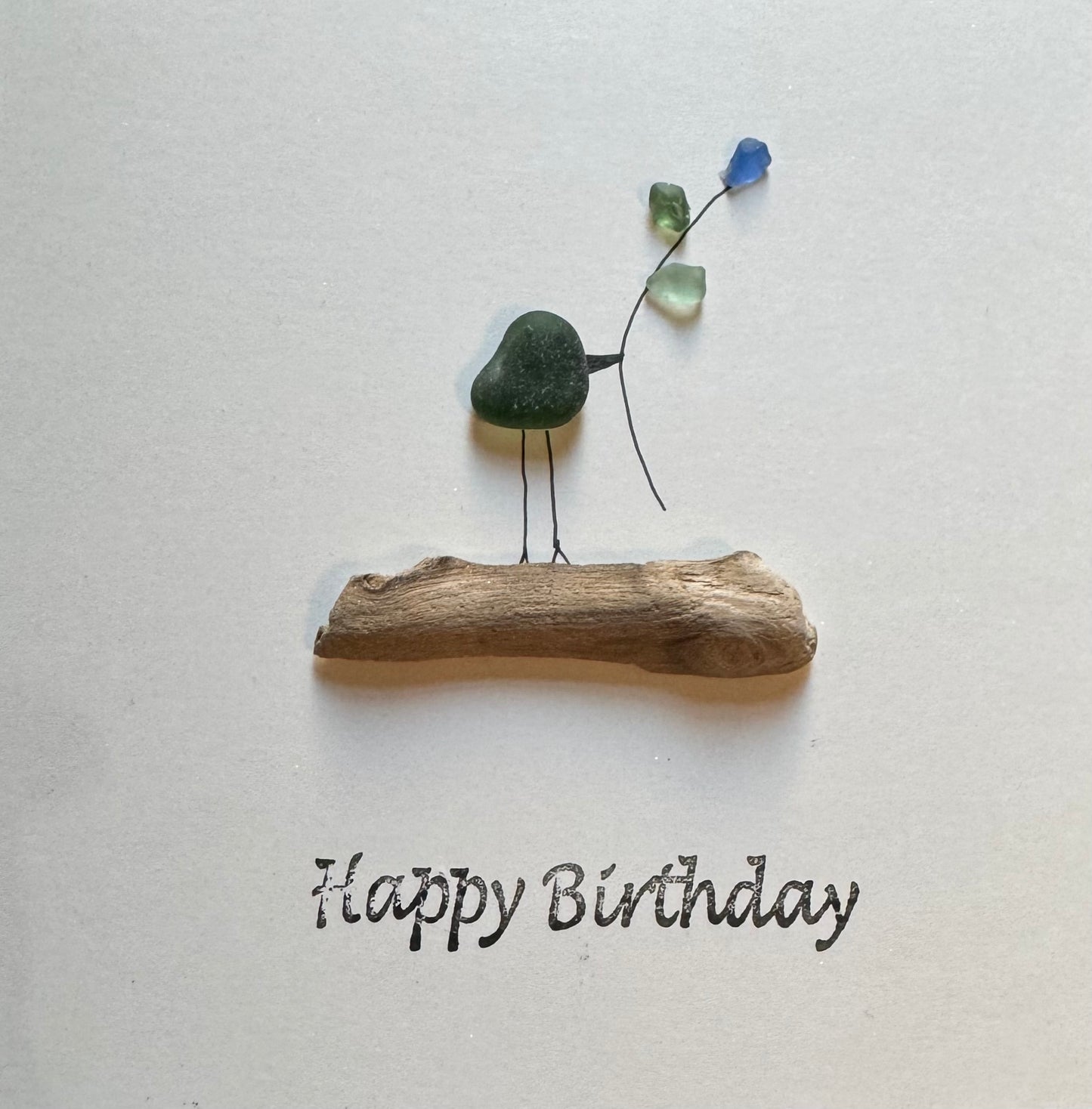 Sea glass happy birthday card