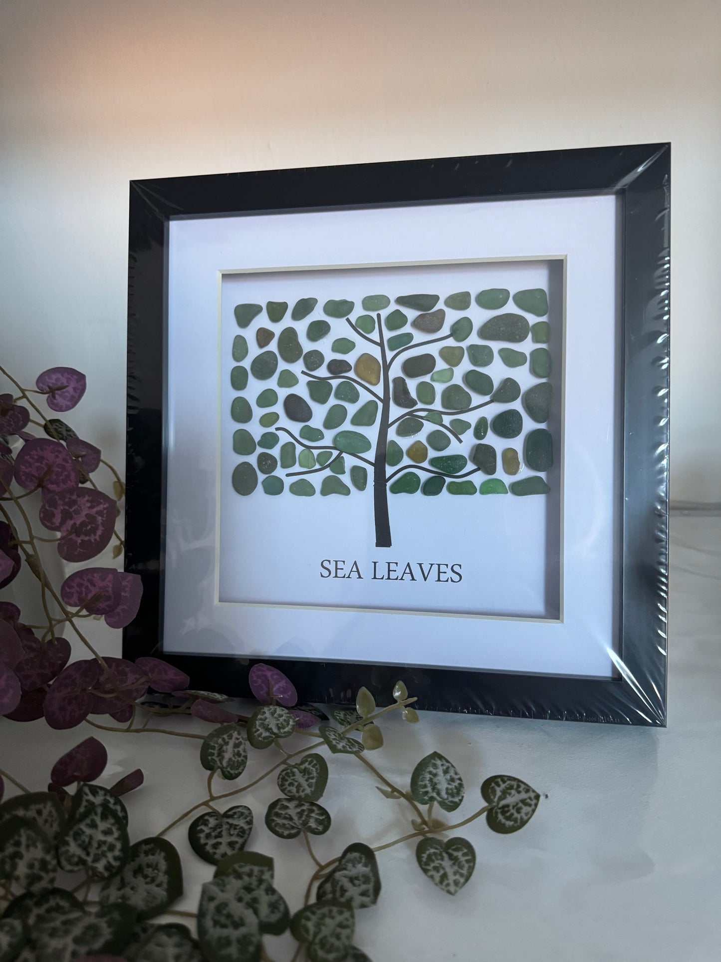 Sea Leaves sea glass frame