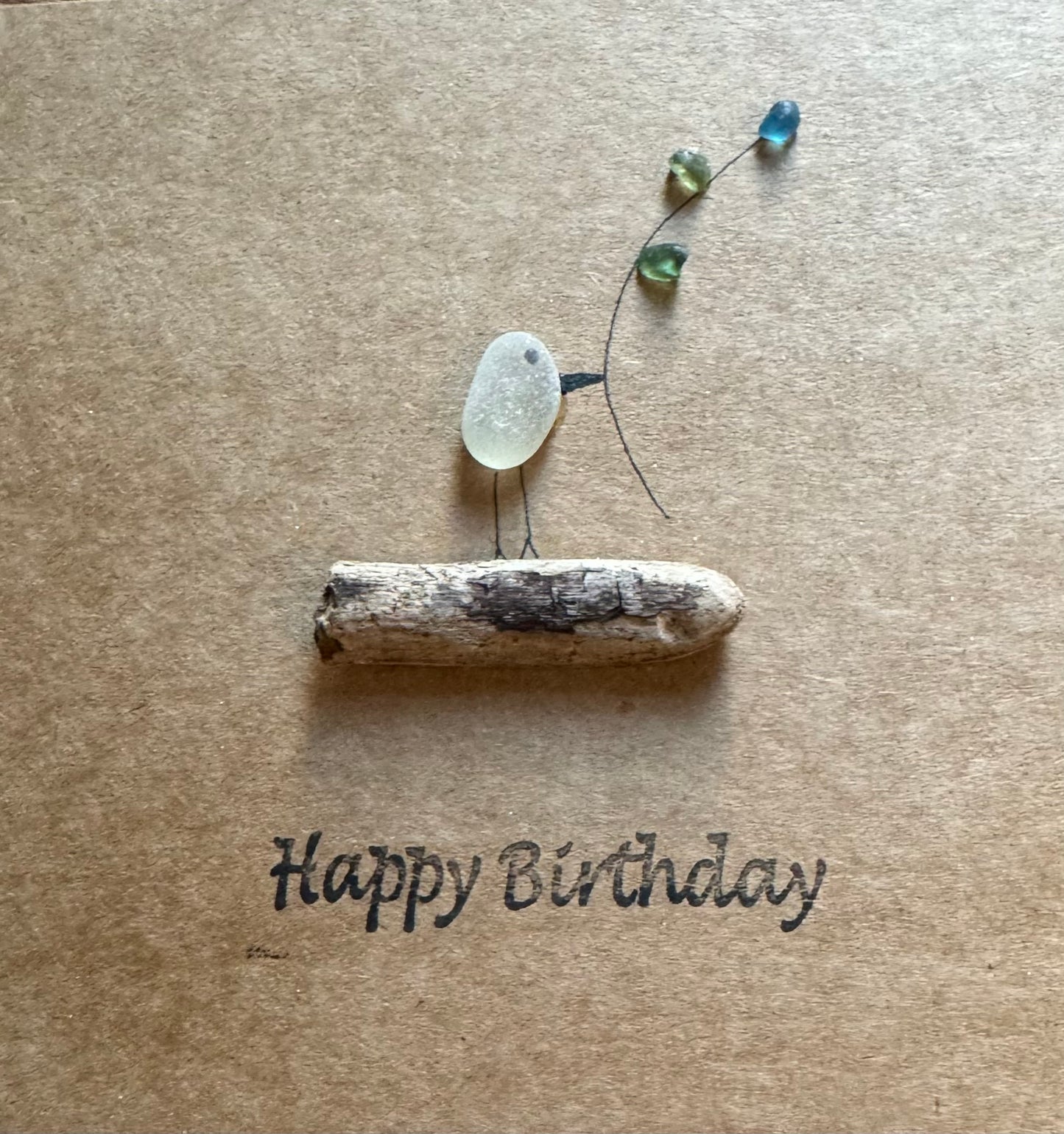 Sea glass birthday card