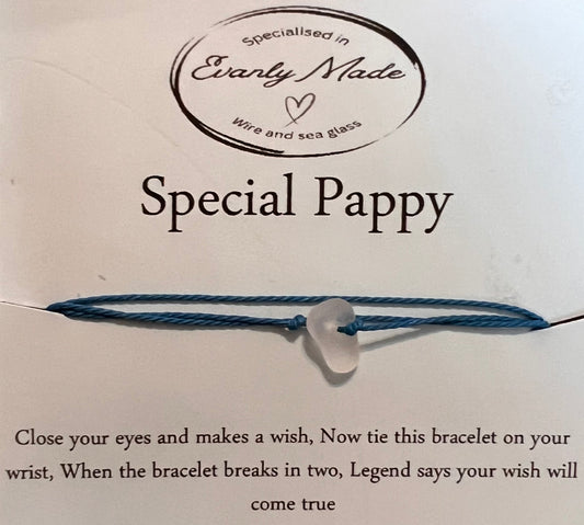 Special Pappy Sea Glass Wish Bracelet