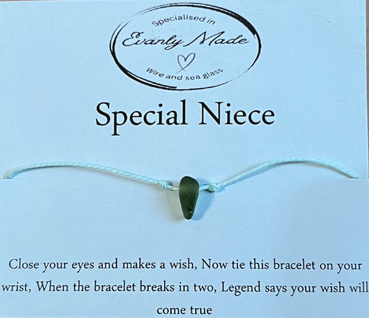 Special Niece sea glass wish bracelet