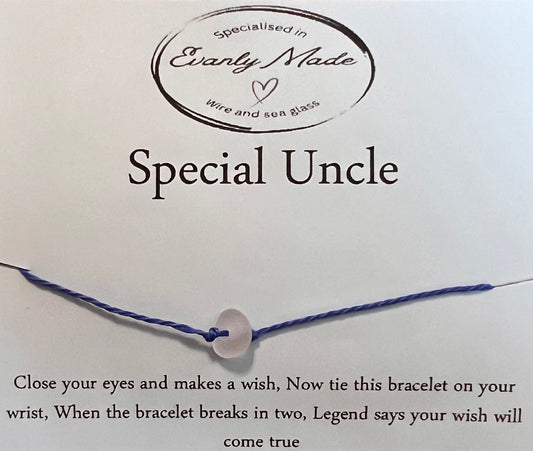 Special Uncle Sea Glass Wish Bracelets