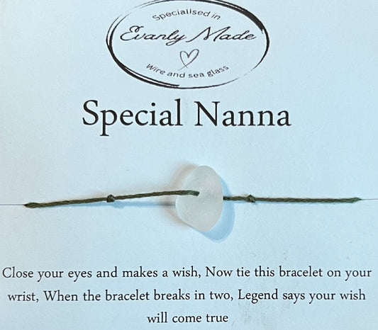 Special Nanna sea glass wish bracelet