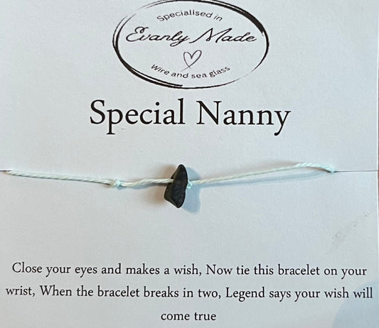 Special Nanny sea glass wish bracelet