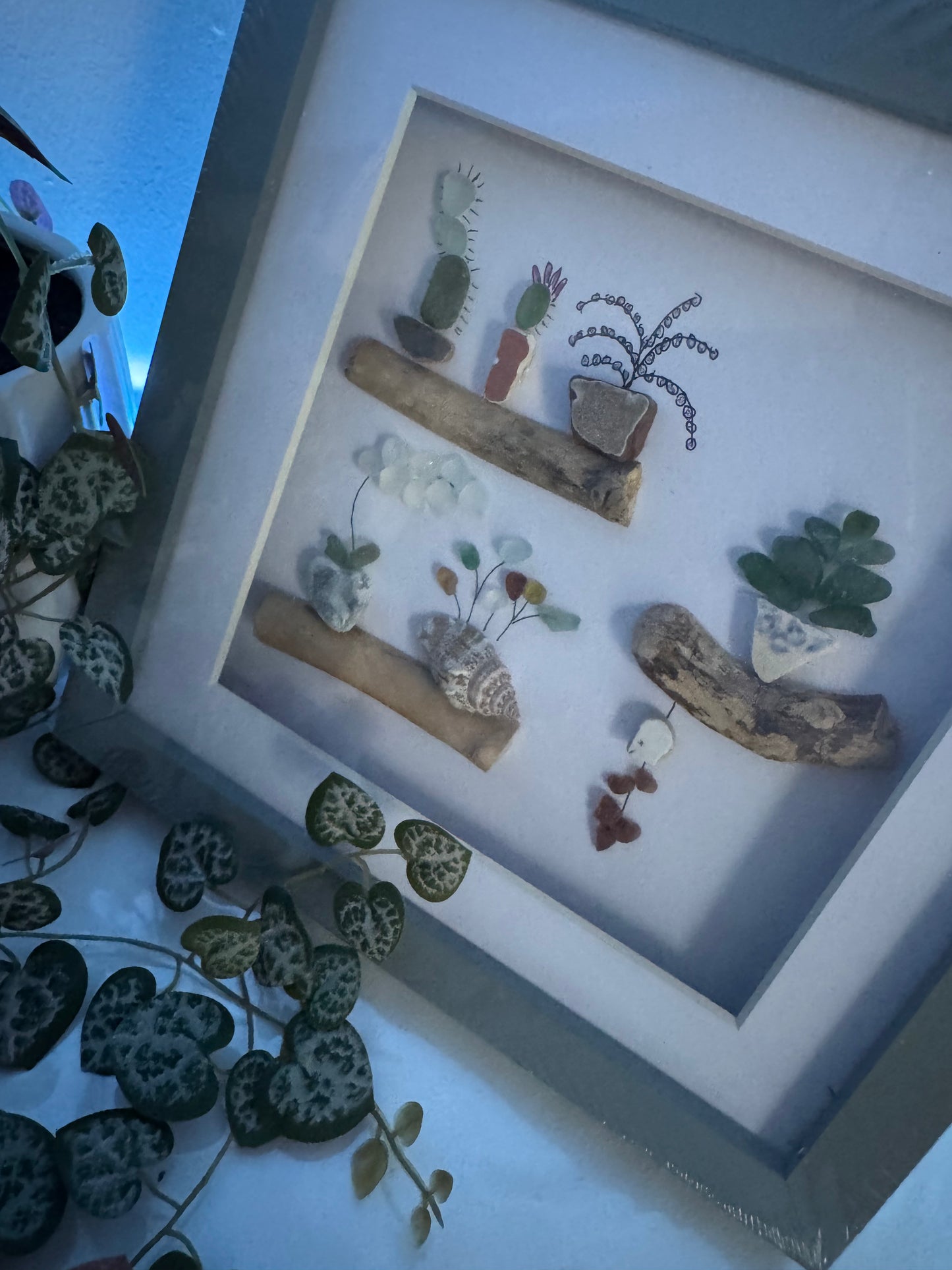 Sea glass plant pot frame